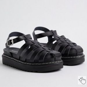 Torrid Platform Fisherman Sandal - Black (WW) size 11.5 extra wide